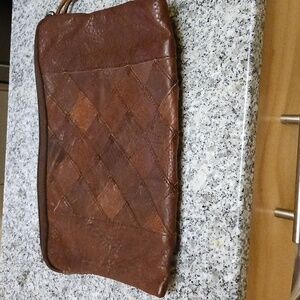 Brown Leather Womens Clutch